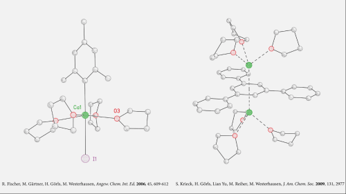 Molekülstrukturen im Festkörper von einer schweren Grignardverbindung und ein einer Ca(I)-Verbindung
