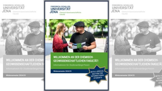 Titelseite Erstsemesterbroschüre der Chemisch-Geowissenschaftlichen Fakultät