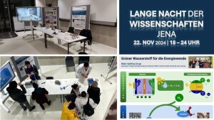 Grüner Wasserstoff-Stand bei der Langen Nacht der Wissenschaften 2024 von der Water Splitting Group.