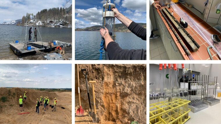 Gelände- und Laborarbeiten an Seesedimenten und Löss-Paläoböden im Rahmen von Abschlussarbeiten.